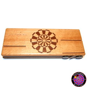Darttasche aus Holz - Gravierbar - Buche