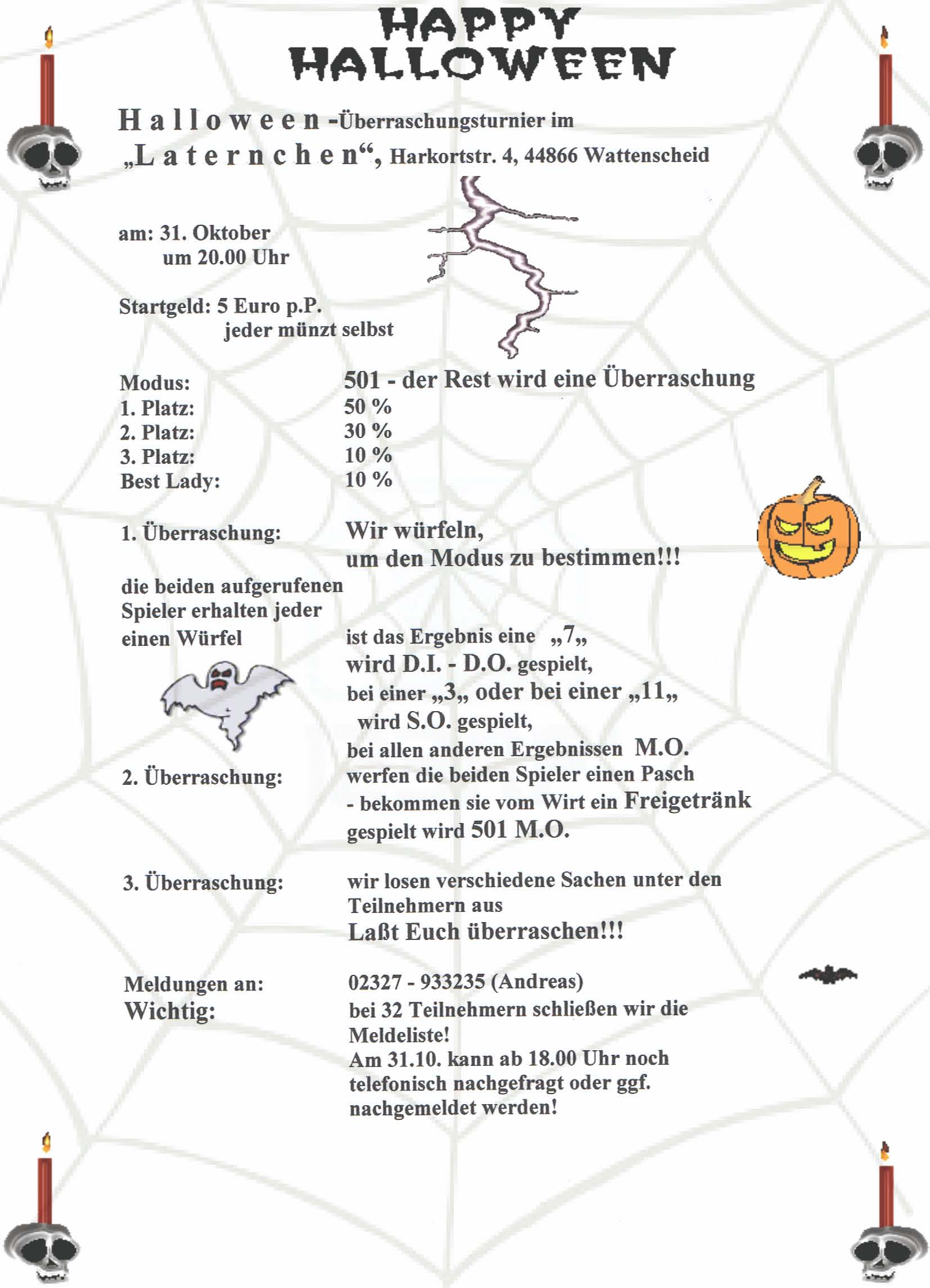 Halloween Dartturnier