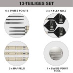 Steel Dartpfeil Set Target - Dimitri van den Bergh 95k SP