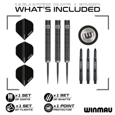 Steel Dartpfeil Set Winmau - Blackout 1