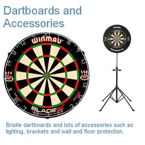 Dartboards and a lot of accessories.