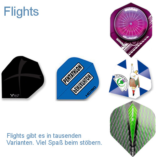 Dartflights gibt es in tausenden Varianten.