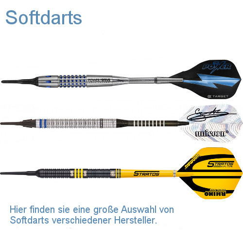 Hier finden Sie Softdarts verschiedener Hersteller.