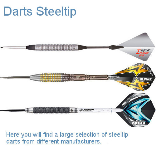 Steel darts of different manufacturers.